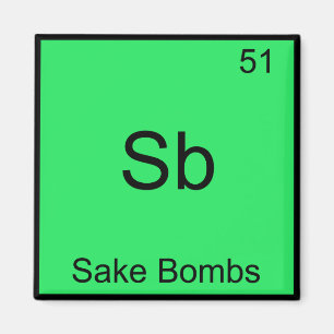 Imán Sb - Bombas Sake Divertidas Elemento Químico Sím