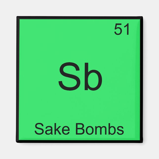 Imán Sb - Bombas Sake Funny Elemento Químico Símbolo Te (Frente)