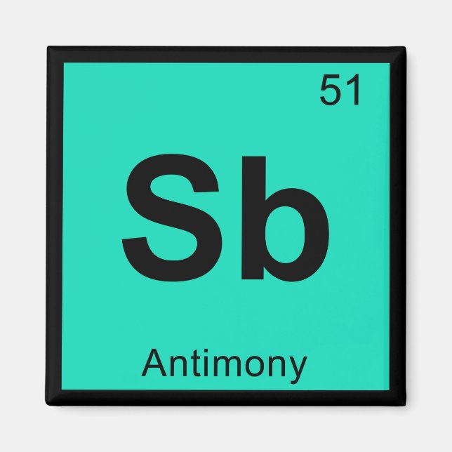 Imán Sb - Símbolo de tabla periódica de química de anti (Frente)
