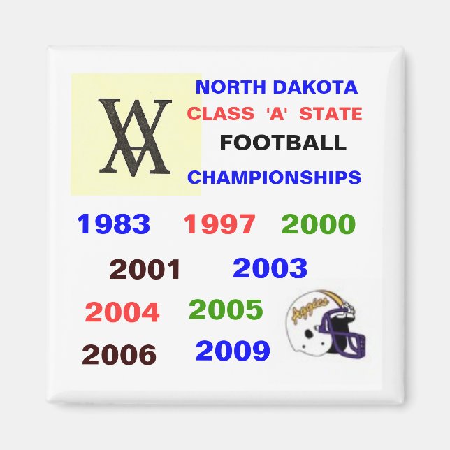 Imán scan, 1023200615323_AggieFBhelmet, NORTH DAKOTA... (Frente)