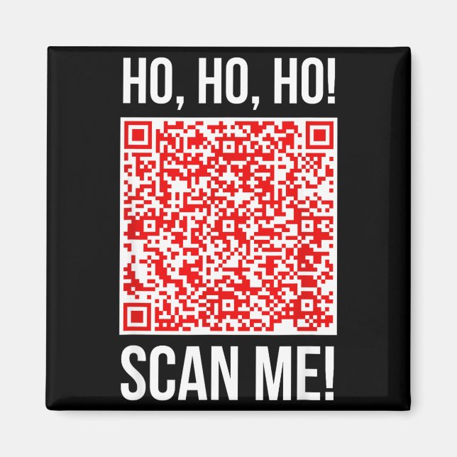Imán Scan Me! Qr Scan Me Joke Funny Santa Merry Christm (Frente)