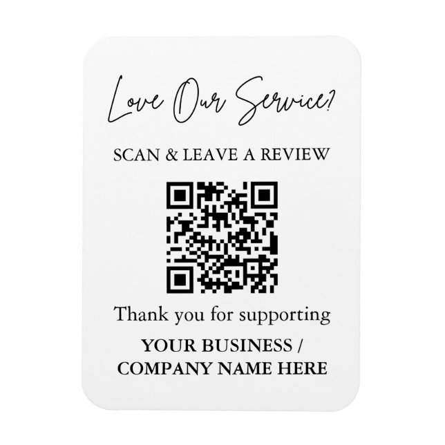 Imán Scan to Review QR Code Magnet for Business (Vertical)