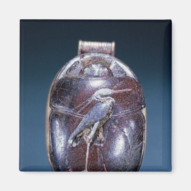 Imán Scarab con garza, desde la Tumba de Tutankhamun (Frente)