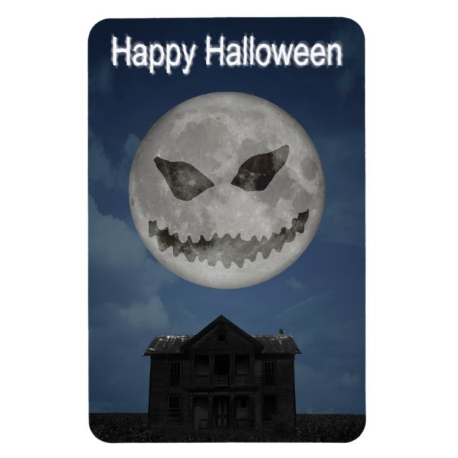 Imán Scary Jack O Lantern Halloween Moon (Vertical)