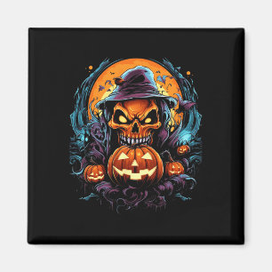 Imán Scary Spooky Castle Halloween Pumpkin Witch
