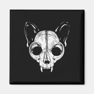 Imán Scary Spooky Cat Feline Skeleton Halloween A