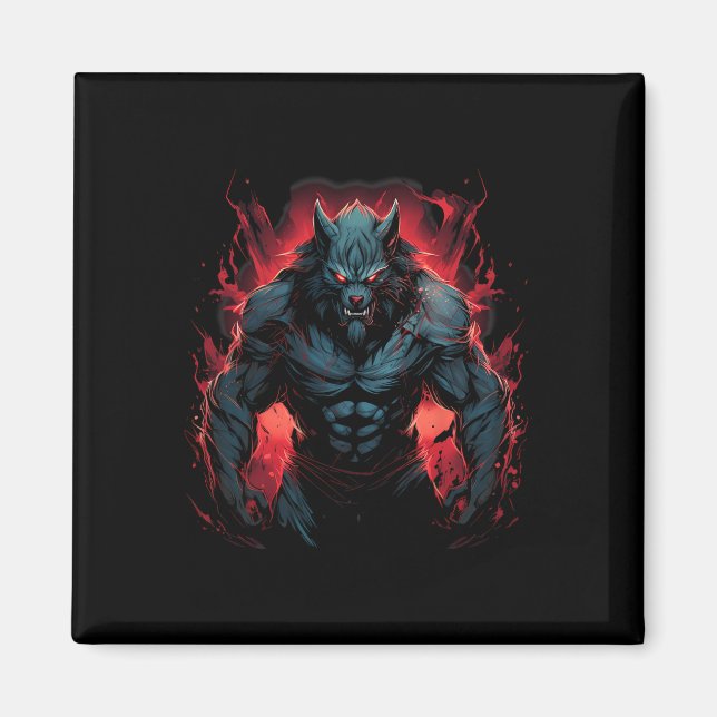 Imán Scary Werewolf Full Moon Halloween Disstuve Horror (Frente)