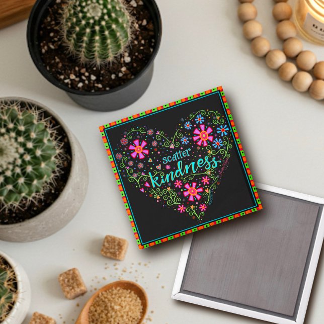 Imán Scatter Kindness Bonito Floral Heart Trendy (Subido por el creador)