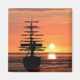 Imán Schiff bei Sonnenuntergang Magnet
