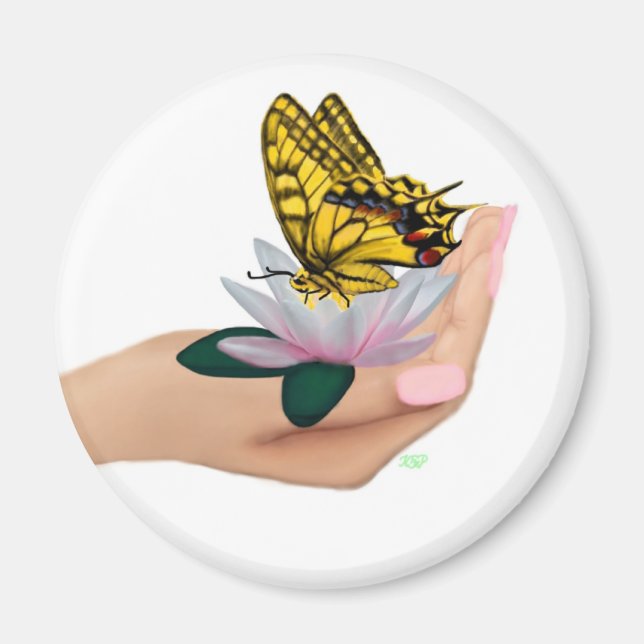 Imán Schmetterling en mano (Frente)