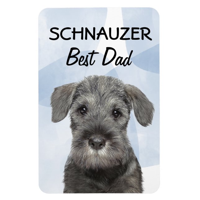 Imán Schnauzer Best Dad Magnet (Vertical)