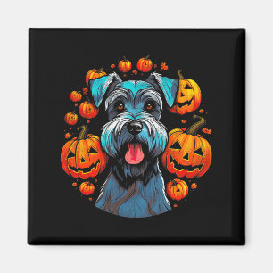 Imán Schnauzer de Halloween negro Premium Tri-Blend