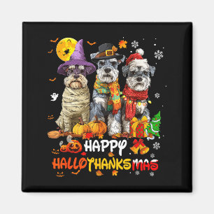 Imán Schnauzer Feliz Hallothanksmas Amante de los Perro