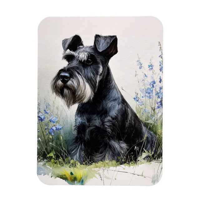 Imán Schnauzer Flexible Acuarela (Vertical)