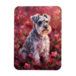 Imán Schnauzer Heart Shaped Wildflowers Flexible