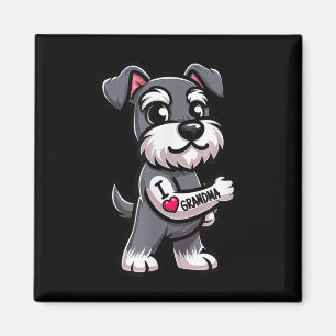 Imán Schnauzer I Love Grandma Funny Dog Tattoo