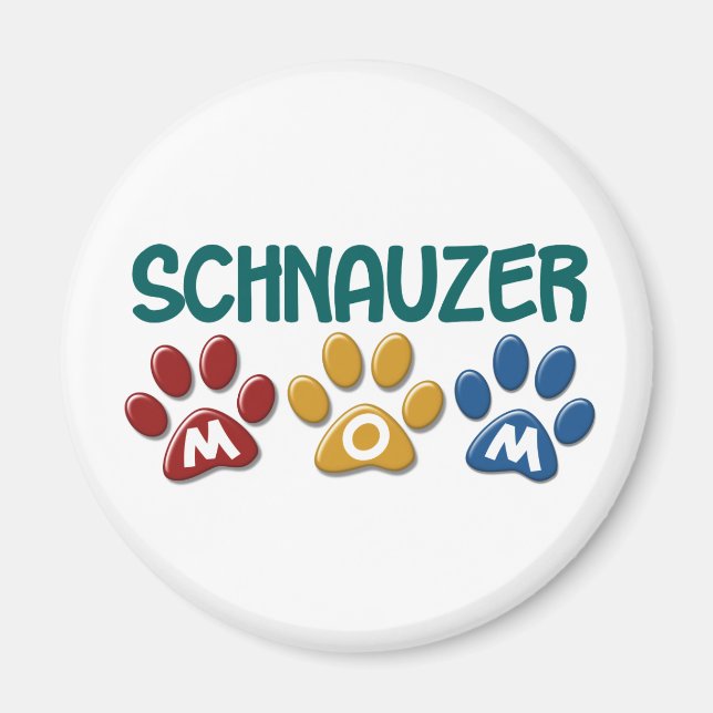 Imán SCHNAUZER Mom Paw Print 1 (Frente)
