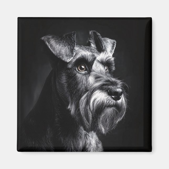 Imán Schnauzer Monochrome Portrait (Frente)