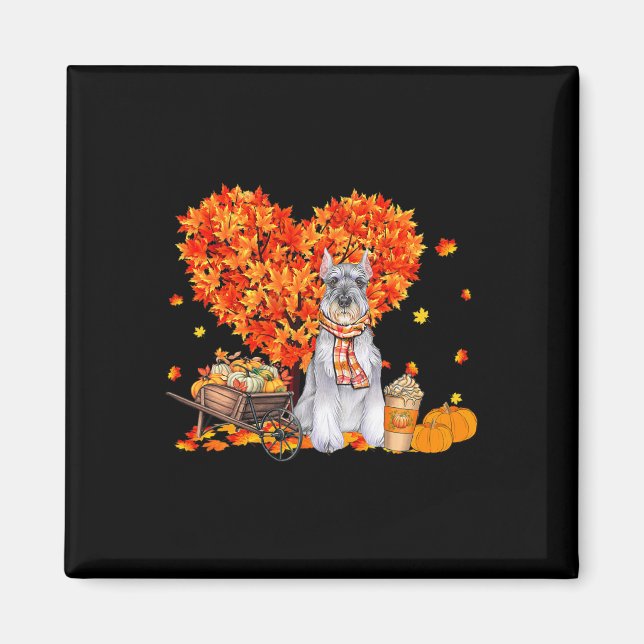 Imán Schnauzer Otumn Tree Fall deja el amor por los per (Frente)