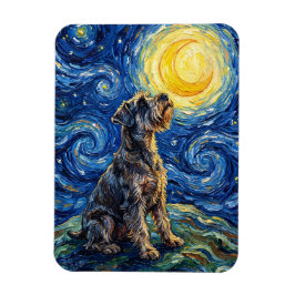 Imán Schnauzer Starry Night Painting Flexible