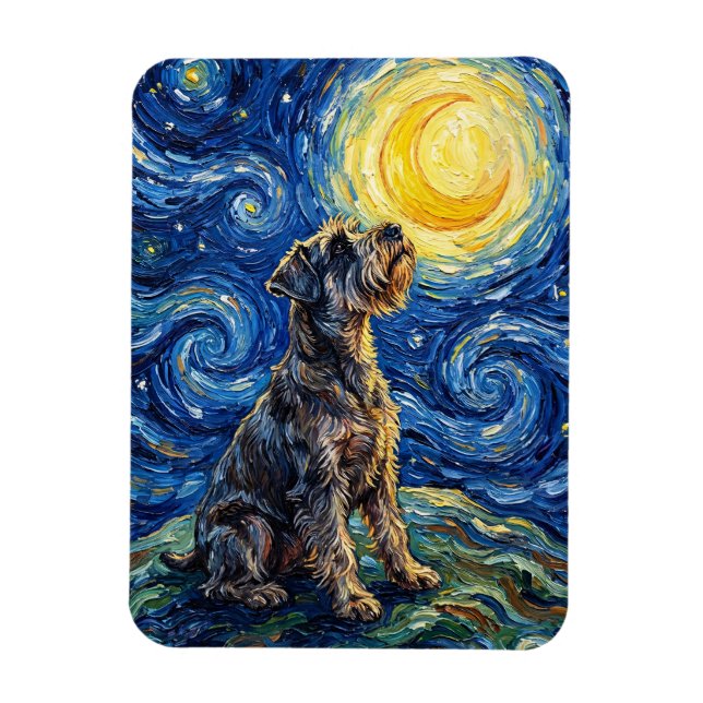 Imán Schnauzer Starry Night Painting Flexible (Vertical)