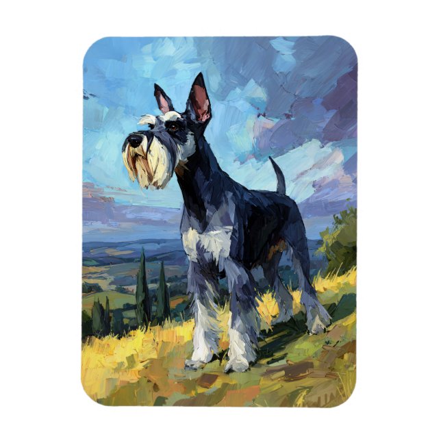 Imán Schnauzer Sunlit Countryside Landscape Flexible (Vertical)