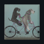 Imán Schnauzer Tandem<br><div class="desc">Tándem Schnauzer de Fabfunky. Cuenta con schnauzers montando una bicicleta en un estilo caprichoso y de vapor. | 192047D</div>