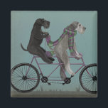 Imán Schnauzer Tandem<br><div class="desc">Tándem Schnauzer de Fabfunky. Cuenta con schnauzers montando una bicicleta en un estilo caprichoso y de vapor. | 192047D</div>