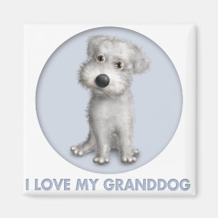 Imán Schnoodle Granddog (blanco)