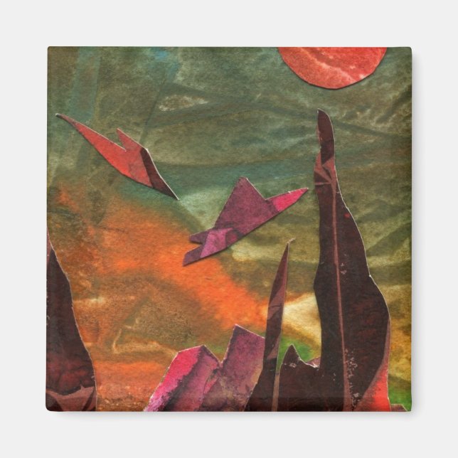 Imán Sci-Fi "Fire Birds" alien life forms in flight (Frente)