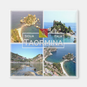 Imán SCL017 TAORMINA Isola Bella, Mosaico, Nevera Sicil