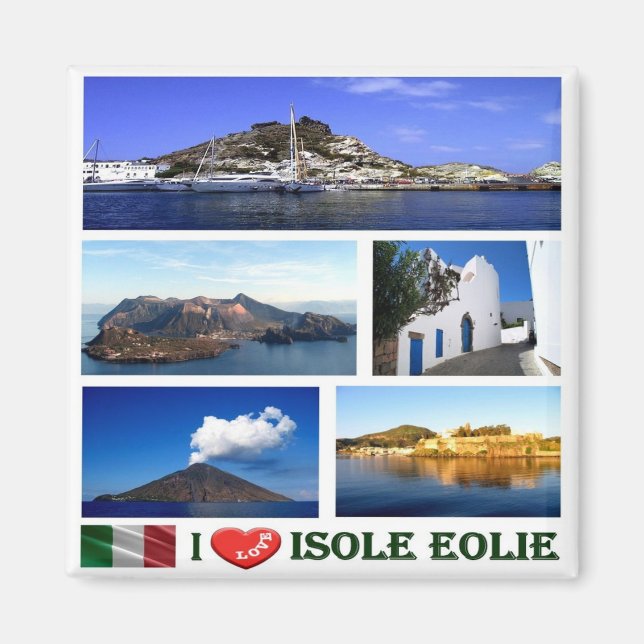 Imán SCL031 ISLAS AEOLIANAS I Love, Sicilia, Fridge (Frente)