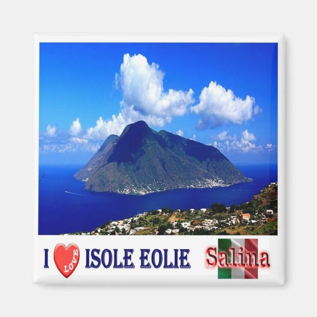 Imán SCL038 ISLAS AEOLIANAS SALINA I Love, Fridge (Frente)