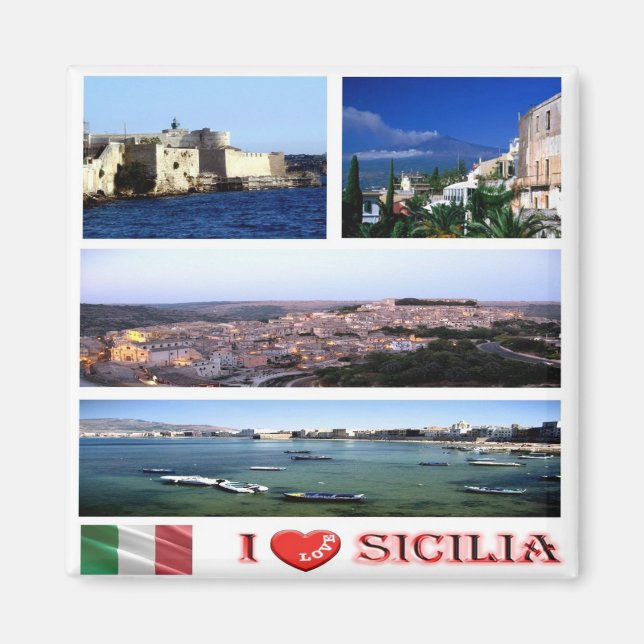 Imán SCL052 SICILY I Love - Mosaic - Italia - Fridge (Frente)