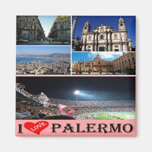 Imán SCL075 PALERMO, I Love, Mosaic Sicilia, Fridge