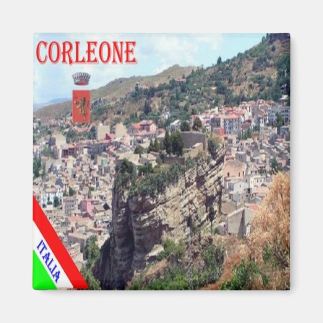 Imán SCL079 CORLEONE, Sicilia, Italia, Fridge (Frente)