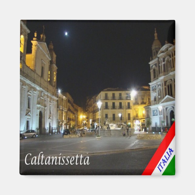 Imán SCL091 CALTANISSETTA, Piazza Garibaldi, Fridge (Frente)
