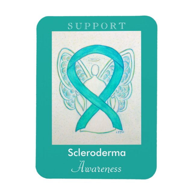 Imán Scleroderma Awareness Ribbon Angel Personalizado M (Vertical)