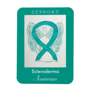 Imán Scleroderma Awareness Ribbon Angel Personalizado M