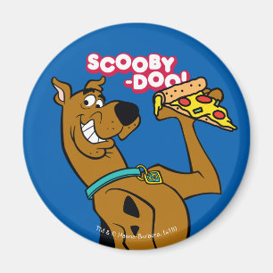 Imán Scooby-Doo con la rebanada de la pizza
