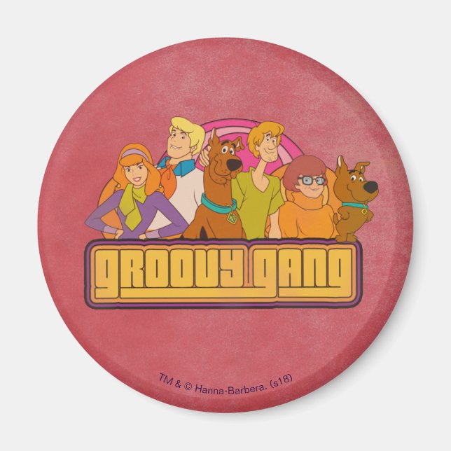 Imán Scooby-Doo | Gráfico retro Personalizado "Groovy G (Frente)
