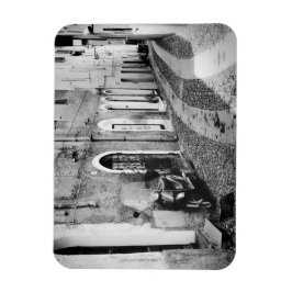 Imán Scooter en una calle de Italia en blanco y negro