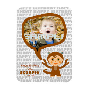 Imán Scorpio Happy Birthday Keepsake for kids
