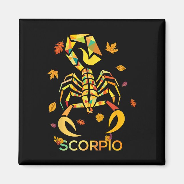 Imán Scorpio Zodiac Fall Scorpion Cumpleaños (Frente)