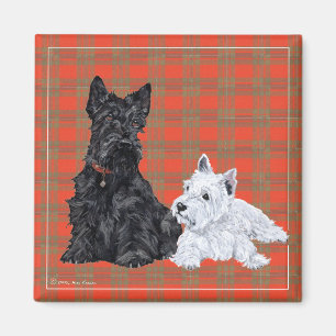 Imán Scottie Adult y cachorro Westie