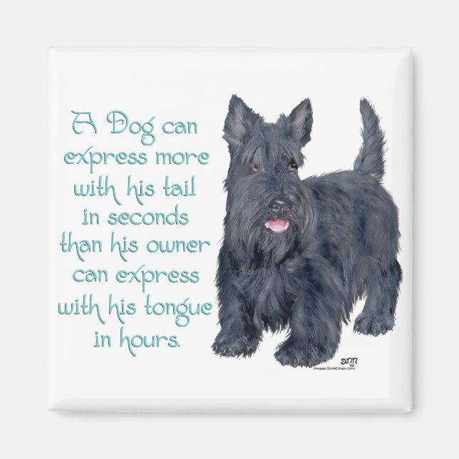 Imán Scottish Terrier Ingenio y Sabiduría - Hablando (Frente)