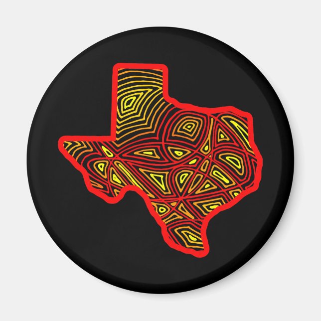 Imán Scribbleprint del estado de Texas (Frente)