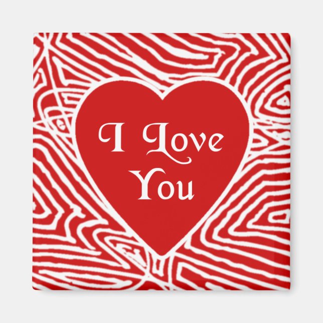 Imán Scribbleprint I Love You Heart (Frente)