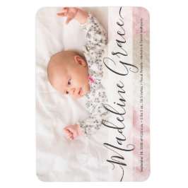 Imán Script Nombre del bebé Personalizado Foto Anuncio 