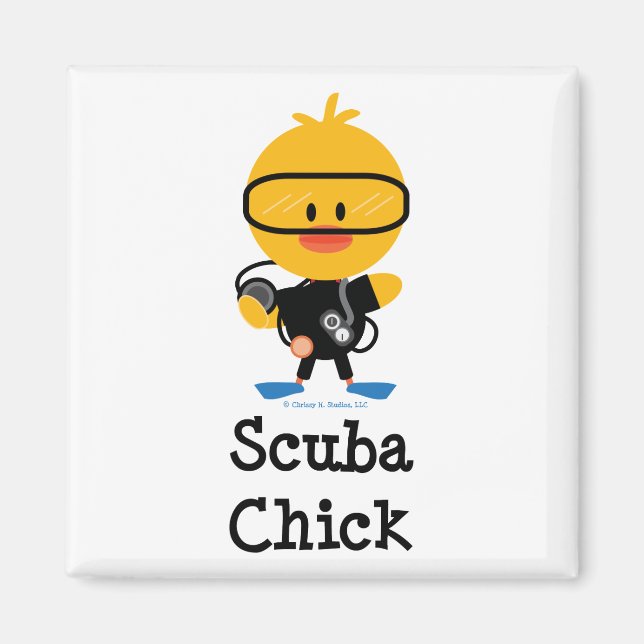 Imán Scuba Chick Magnet (Frente)